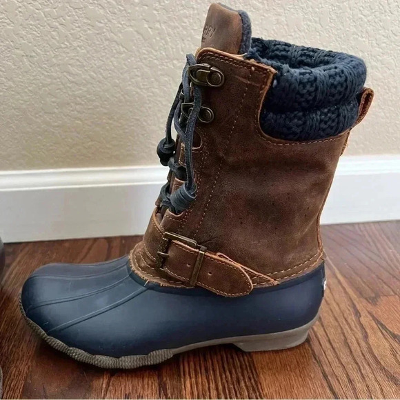 Sperry Top Sider Women's Saltwater Misty Rain Boot Sz 6 Brown Leather  STS95908 - Picture 7 of 16